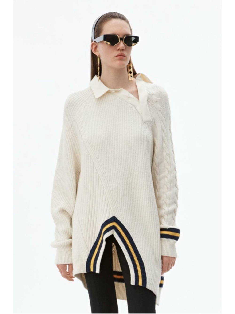 Alexander Wang Off-White Varsity Pullover Sweater Size XS/S